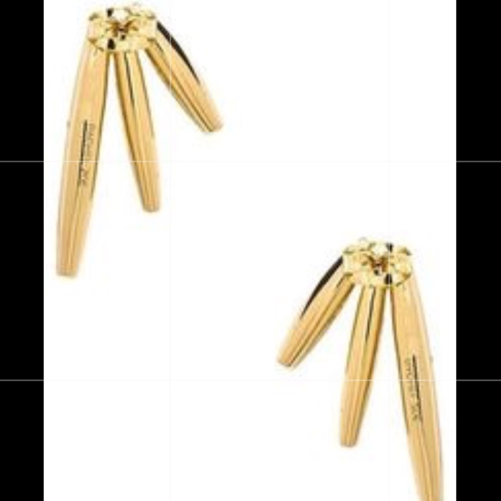 Quills Pave Button Earrings Gold